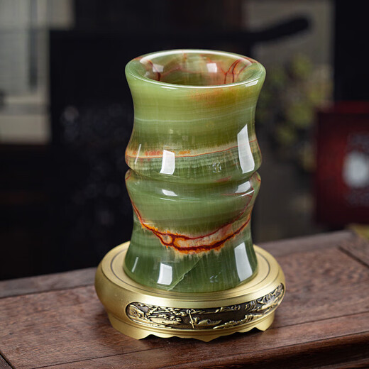 
MDNG natural jade large brush pen holder ornament retro decoration gift Chinese style creative personalized customization spot - bamboo joint bottle pen holder B12808