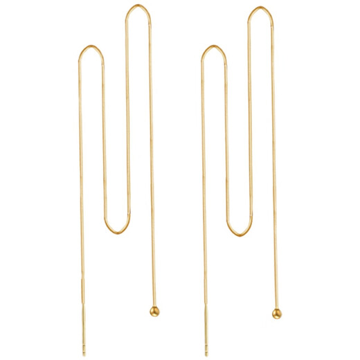 CEENIU Fat Donglai's same style 18k gold ear wire basic tassel earrings snake bone wire simple temperament long snake bone chain ear 18Kl rose gold pair (about 21cm)