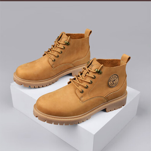 Minglang Mellen Martin Boots Herrenstiefel vielseitige Retro-Arbeitskleidung gelbe Stiefel Paare Paiteln Schneestief