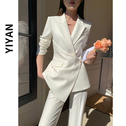 Sugargirl spring and autumn white small suit suit for women new goddess style professional formal wear high-end casual suit jacket white suit L