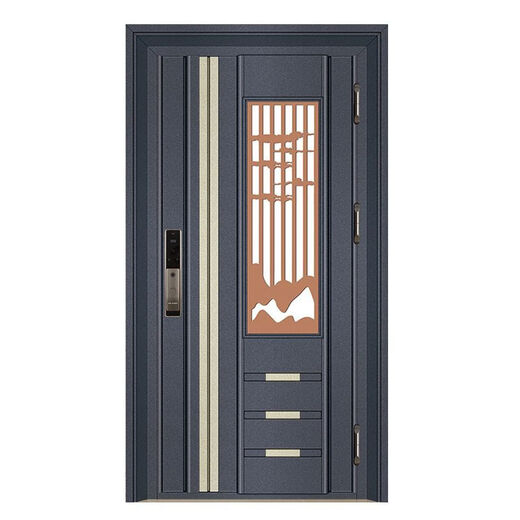 Qinkai Korean style door ventilation door 304 stainless steel single door thickened entry residential area single push-pull entry door security door style 7 201