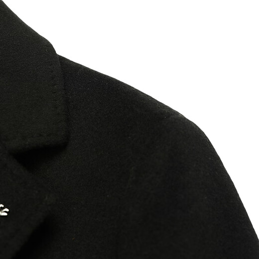 Fazeya Hengyuanxiang Group high-end woolen coat men's medium-length double-sided woolen goose down lining windbreaker coat thick black L (175) (recommended 120-140Jin Jin equals 0.5 kg)