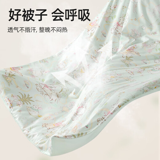 贝肽斯婴儿被子蚕丝被秋冬新生儿童恒温纯棉被子宝宝棉被幼儿园四季通用 精灵花会 中厚内胆-推荐18-28°C 120x150cm