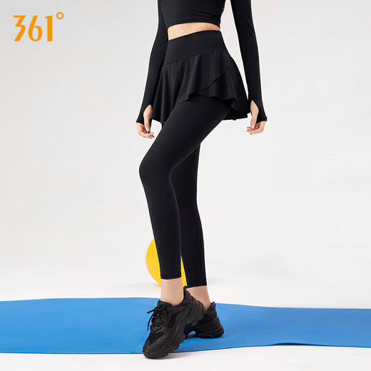 361 Sportfitness-Kleidung Yogamosenhose für Frauen, Taillenheben und Hüftabdeckung, Laufen und Fitness gefälschte zweiteilige Sporthose für Frauen
