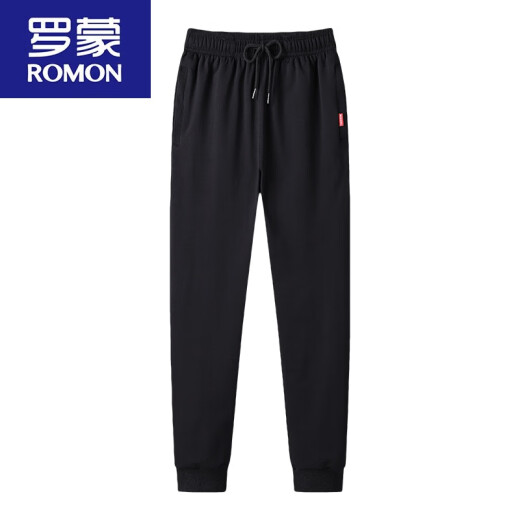 罗蒙（ROMON）棉卫.裤男士2024春秋季新款运动休闲裤宽松束脚长裤子潮流 蓝色束脚-春秋单款 XL 建议120-140斤