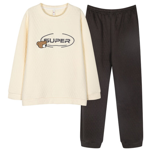 Fenton new winter couple's new thickened pure cotton sandwich warm pajamas three-layer quilted men's and women's home wear set male 998851 female 998852 L female (recommended 100-120 Jin Jin equals 0.5 kg)