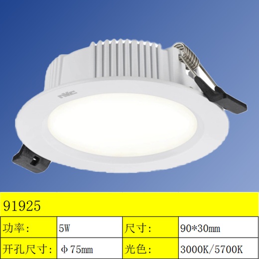 XMSJ LED LED RECHETÉ DOWN LIGHT 3CMNLED91925 salon plafond Light Bathroom Anti-Fog Lamp 9196 18W 5700K 160 mm