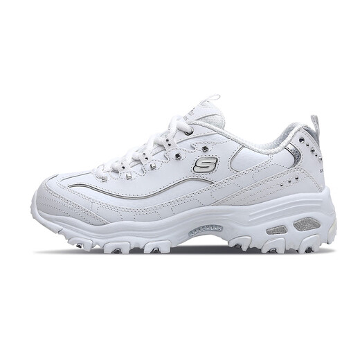 Skechers panda shoes spring and autumn women's heightened dad shoes rivets lightweight thick-soled casual shoes sneakers 11979 white/silver/WSL 38.5 255mm