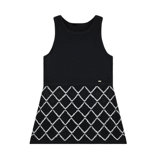 ELLE KIDS children's clothing French plaid woolen slim dress girls winter small fragrance style vest dress light gray 120 (110/120)