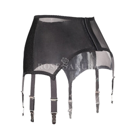 Jiabai Dao Luoying 8384 European and American waist seal high-end garter wrap glue metal hoist buckle flashing stockings stockings accessories black 8384 box