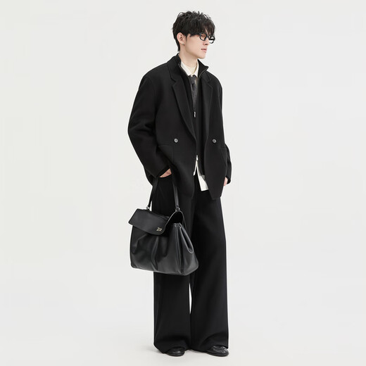 Earl Zall None wool blend Earl Zall 25 autumn and winter short coat men's wool double-sided blazer