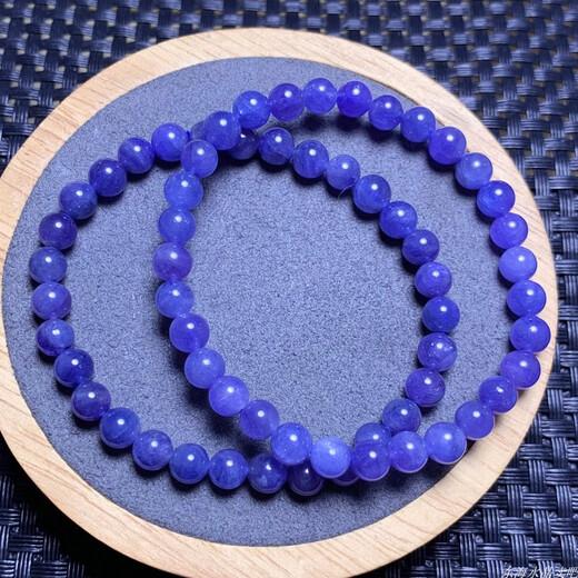 Erli Natural Tanzania Ocean Heart Tanzanite Single Circle Bracelet Women's Purple Sapphire Crystal Bracelet Gemstone Jewelry Gift (S59) Approximately 5.4-5.7mm