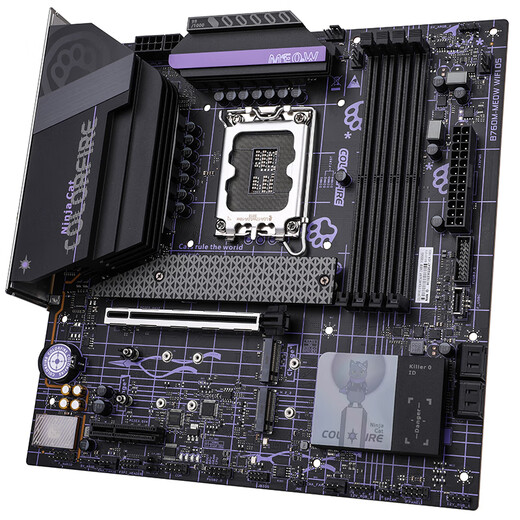 COLORFIRE 主板CPU套装 B760M-MEOW WIFI D5暗影紫+英特尔(Intel) i5-14600KF CPU 主板+CPU套装
