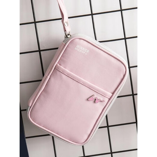 RFID-Reisepass-Tasche, tragbare Dokumententasche, Aufbewahrungstasche, wasserdicht, Ticket-Clip, Dokumententasche, Schutzhülle, Reisen ins Ausland, Rosa, mittlere Größe