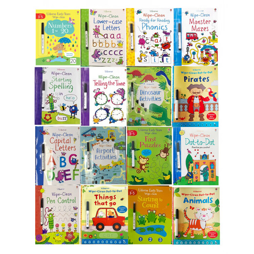 托马斯&朋友	（THOMAS&FRIENDS）幼儿园控笔训练入门练字帖儿童英文字母数字描红本练习4岁3宝宝 男孩款16册-无彩盒--随机