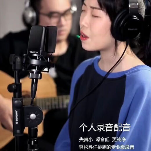 DeSheng TAK45 55 condenser microphone Internet celebrity anchor singing live recording sound card microphone equipment set DeSheng TAK45 condenser microphone