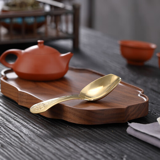Betfair pure brass high-end tea spoon tea shovel household tea spoon Kung Fu tea set accessories copper tea spoon tea ceremony tea set brass lotus tea spoon