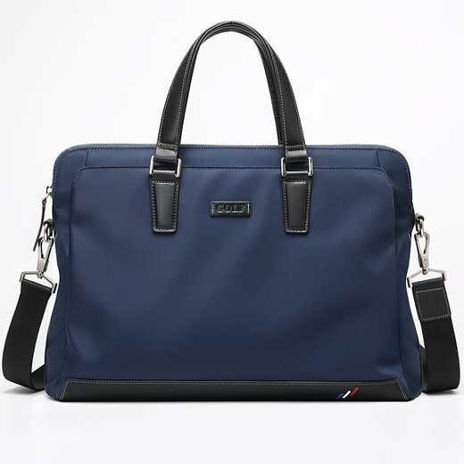 Golf GOLF business briefcase men's fashionable nylon water-repellent large-capacity handbag multi-functional horizontal shoulder crossbody casual men's bag 5I568364J blue with black