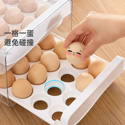 RSRDDY Ящик для хранения яиц в холодильнике Коробка для свежих продуктов Органайзер для полки для артефактов Держатель для яиц Специальный ящик для курицы 1 двухслойная коробка для яиц + 1 перевернутая коробка с ящиком Экономия 3,8 юаня