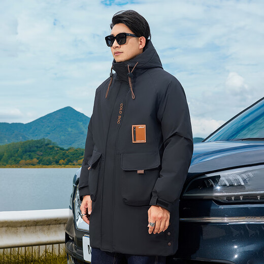 Chenxuan trendy fat man thickened mid-length cotton coat plus fat and loose winter cotton coat fat man coat large size men's cotton coat black 10XL (290-310Jin Jin is equal to 0.5 kg)