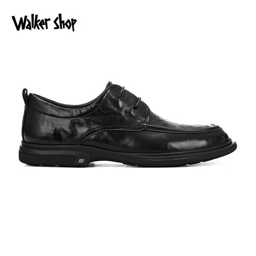 Walker Shop Commuting Men's Casual Leather Shoes First Layer Cowhide 2025 New Breathable and Comfortable Soft Sole Business Leather Shoes for Men Black Lace Up 40