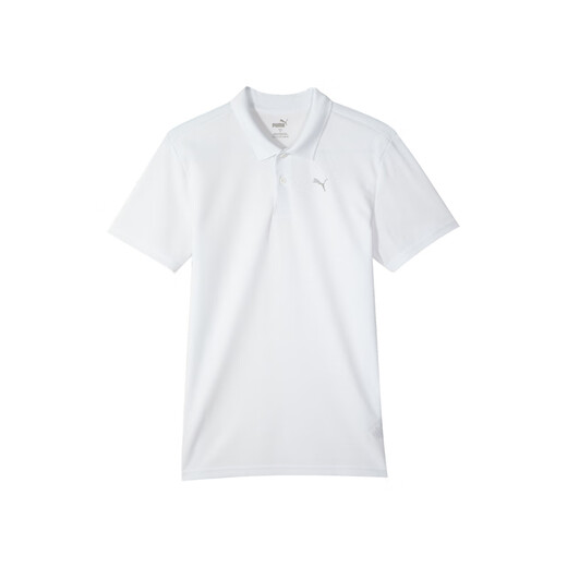 PUMA moisture-absorbent and quick-drying fitness short-sleeved T-shirt POLO shirt men's official spring and summer sports top 521933 White-02 M (175/96A)