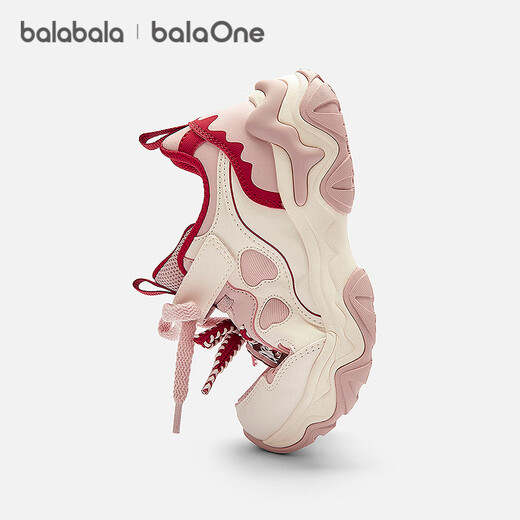 Balabala children's shoes children's sports shoes girls running shoes spring and autumn 2026 new anti-slip shoes puff series wear-resistant red