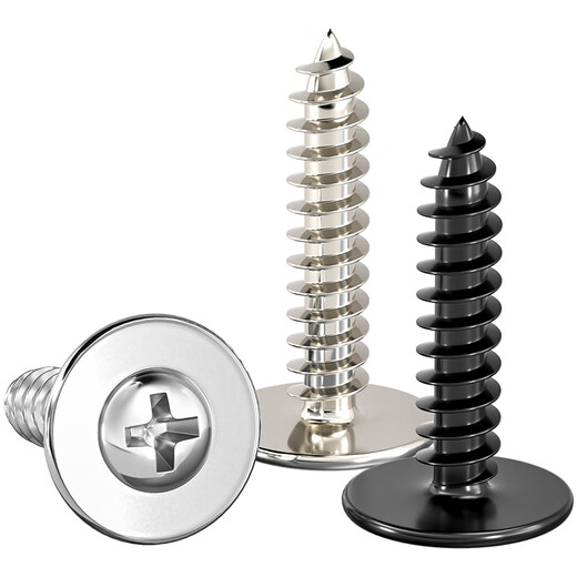 Tianzhuo Hardware PWA large cap with pad self-tapping screw enlarged pad large head cross round head with medium small screw M2M2.3M3M4 M5*14 head diameter 10-100 pieces black zinc