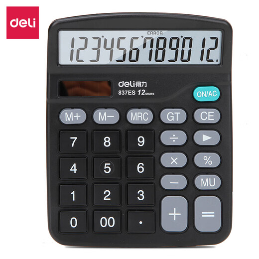 
Deli Deli 837es series dual power desktop office calculator 12-bit large screen desktop computer Office stationery supplies [classic] non-voice + dual power supply