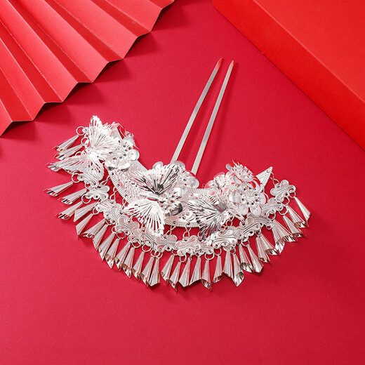 Meng Junchen, Miao and Guizhou minority headwear, Dong and Miao silver hairpins, tassel hairpins, Hanfu hairpins, stage performance accessories 18-Fenglaichao (Miao silver hairpins)