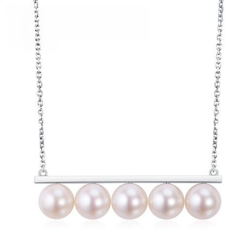 Duixin balance round, smooth and bright 8.5-9mm freshwater pearl silver pendant necklace 11.0-11.5mm