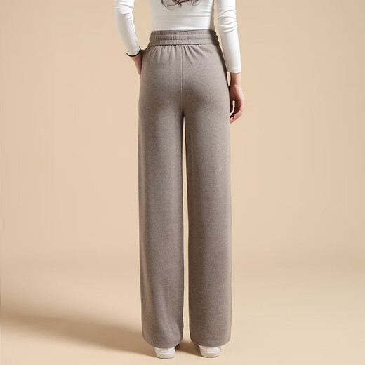 Every time casual pants women's autumn and winter plus velvet thickened loose straight wide-leg pants women's new style 8317H card 2XL