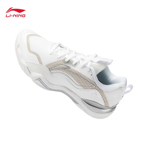 Li Ning Sonic Boom OP Badminton Shoes for Men and Women Same Style Cushioning and Wear-Resistant Badminton Shoes Professional Training Shoes Badminton Competition Shoes Standard White 37