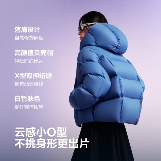 Bosideng 25 years winter puff down jacket for women 90 velvet thickened removable hood loose short lazy style jacket