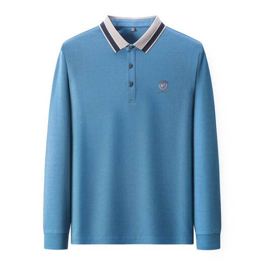 皮尔卡丹（pierre cardin）皮尔卡丹2024新款男士长袖t恤中年春秋宽松休闲翻领polo.衫男 15810 红色 165/80A