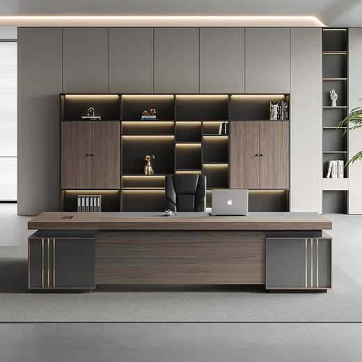 Xinhebang boss desk simple modern president desk and chair combination executive desk manager supervisor office furniture double-sided cabinet 1.8 meters single-sided cabinet