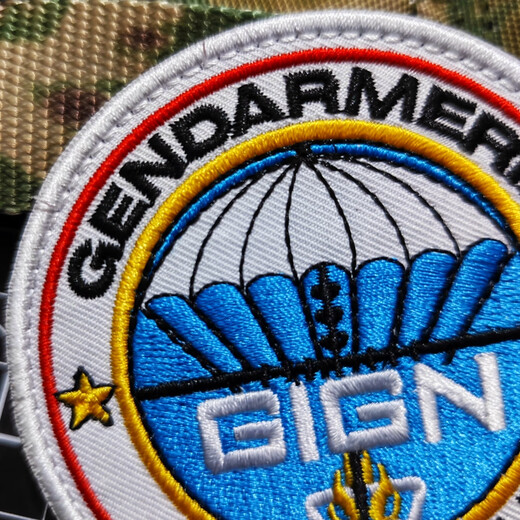 Tactical Mandrill GIGN French Gendarmerie Embroidered Velcro Badge RAID Black Panther Commando Armband Tactical Backpack Badge GIGN Round 8CM