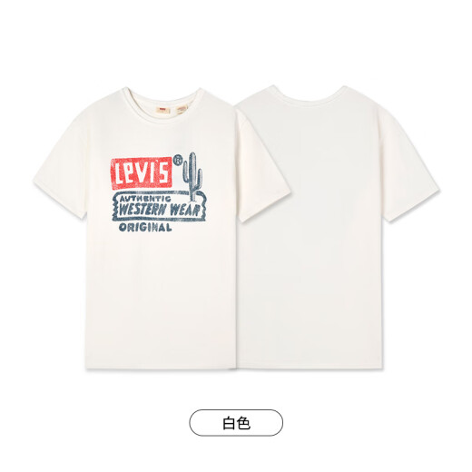 Levi's李维斯夏季女士美式复古街头ins风休闲印花圆领纯棉短袖T恤 粉色 A9276-0002 M