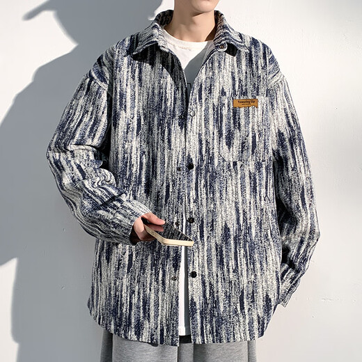 良茨胖子大码牛仔外套男春秋棒球服潮牌牛仔夹克宽松大码套装夹克男 A001-J683黑色 2XL 145-165斤