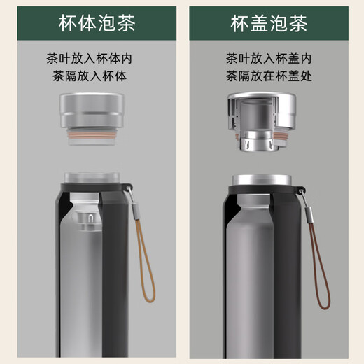 Fuguang Large Capacity Insulated 316L Stainless Steel One-Lid Dual-Purpose Men's and Women's Office Tea and Water Separating Water Cups