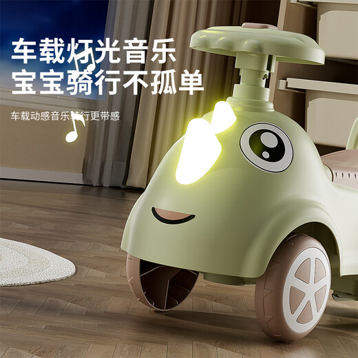 淘气哈比平衡车1-3岁儿童玩具一岁宝宝幼儿无脚踏四轮溜溜车滑行车滑步车 樱花粉