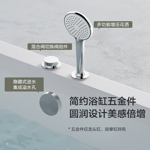 九牧浴缸家用成人泡澡民宿独立小户型洗澡浴室沐浴浴池 1.7m丨椭圆独立按摩缸YC13117