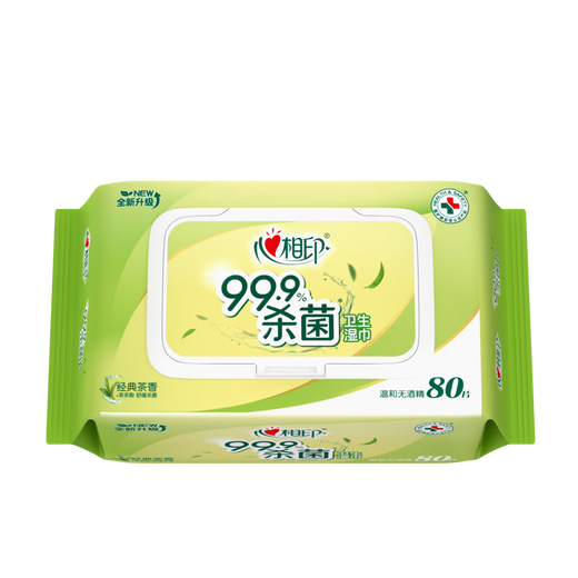 Xinxiangyin Wet Wipes, sterilizing and hygienic 80 wipes*1 pack, newly upgraded, larger and thicker (classic tea scent)
