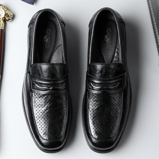 Zapatos de cuero de Cartelo para hombres zapatos casuales de negocios transpirables en verano