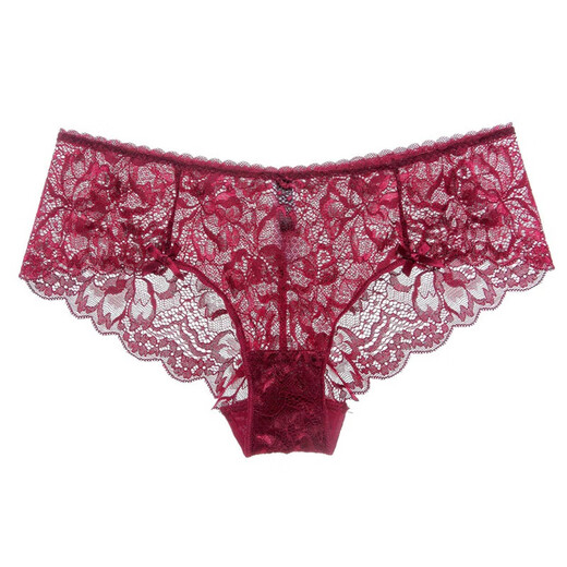 
WHIP BUNNY underwear sexy comfortable hollow women's low waist seductive lace thin breathable briefs bow 9216NK-Black L (suitable for weight 115-130Jin [Jin equals 0.5 kg])