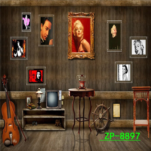 主播背景布播间网红背景墙摇滚音乐舞台背景3d立体高清复古 ZP127 ZP-11150 2.5米宽+2.5米高