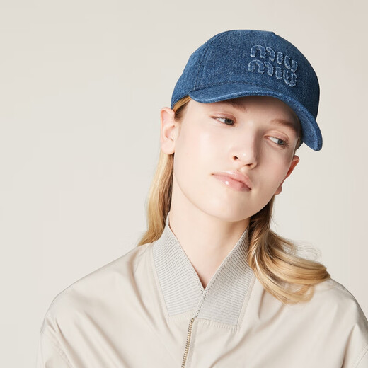 MiuMiu Gift MiuMiu Women's Denim Denim Baseball Cap Hat Blue M(58)