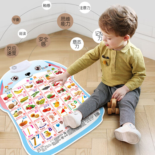 儿童早教有声挂图婴幼识字认知玩具一岁点读发声动物数字拼音墙贴 【拼音】