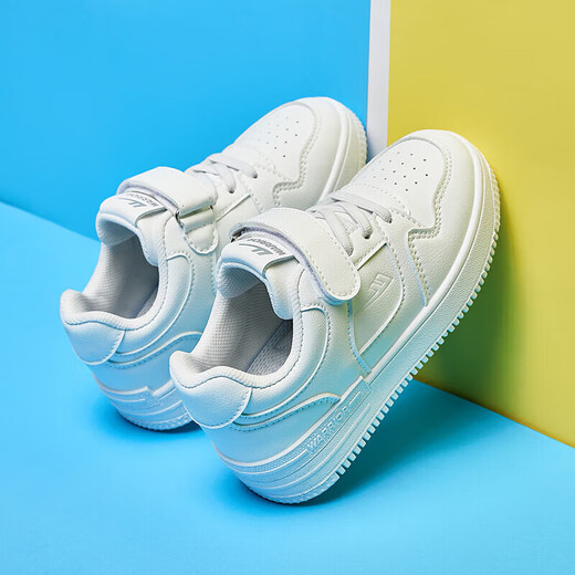 Guerrier (guerrier) Chaussures blanches pour enfants Boys Chaussures décontractées Chaussures de planche Campus chaussures de sport wz (CL) -0238 blanc 34