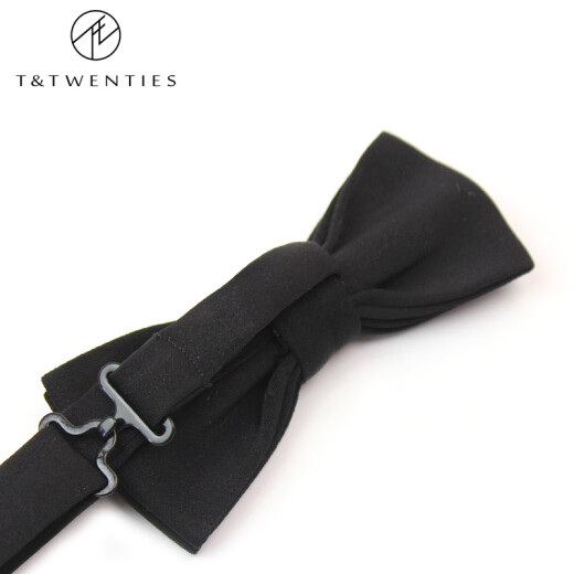 T&Twenties时尚烫钻双层男士礼服领结黑色男婚礼西装蝴蝶结新郎煲呔bowtie BR490 黑钻领结